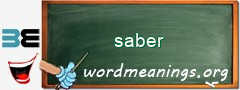 WordMeaning blackboard for saber